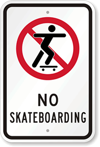 No skateboarding