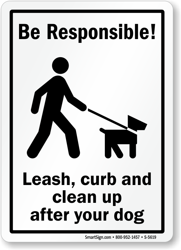 Leash your dog clearance signs