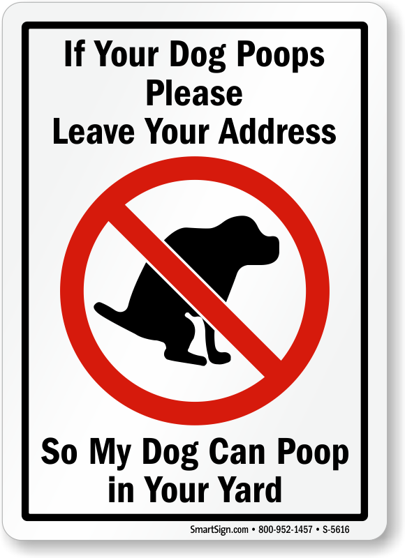 no dog poop allowed sign