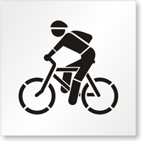 Bicyclist Symbol Stencil