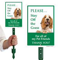 Pets Please Stay Off The Grass Thank You Sign