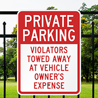 Private Parking Violators Towed Away Signs