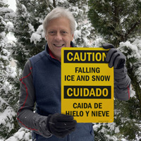 Caida de hielo y nieve falling ice and snow sign